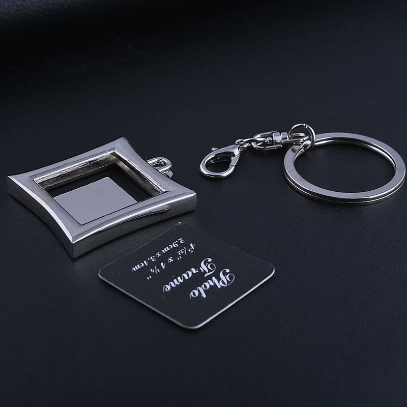 Mini Photo Frame Metal Keychain