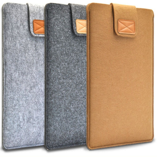 Three fabric phone cases in grey, black, and khaki on a white background