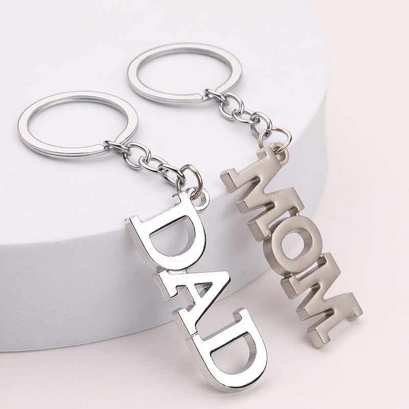 Mom & Dad Letter Keychain