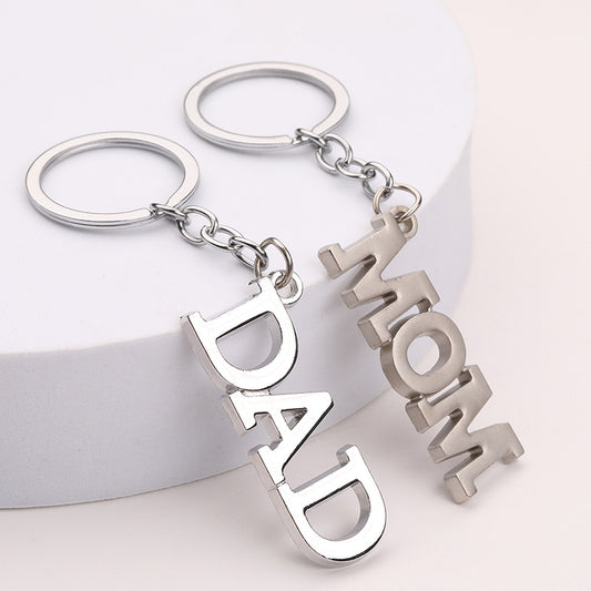 Mom & Dad Letter Keychain