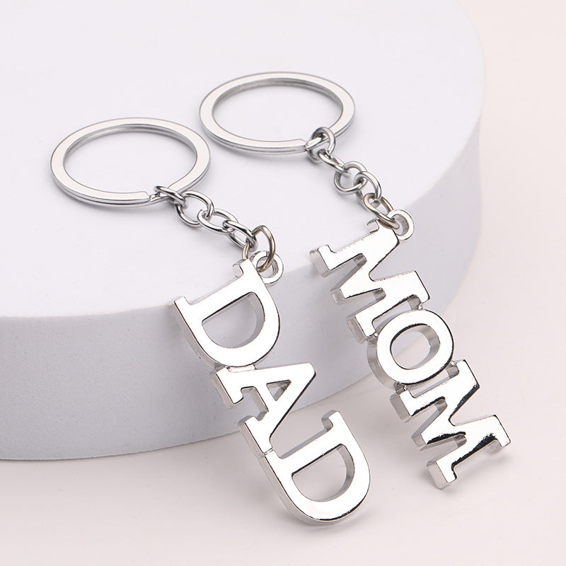 Mom & Dad Letter Keychain