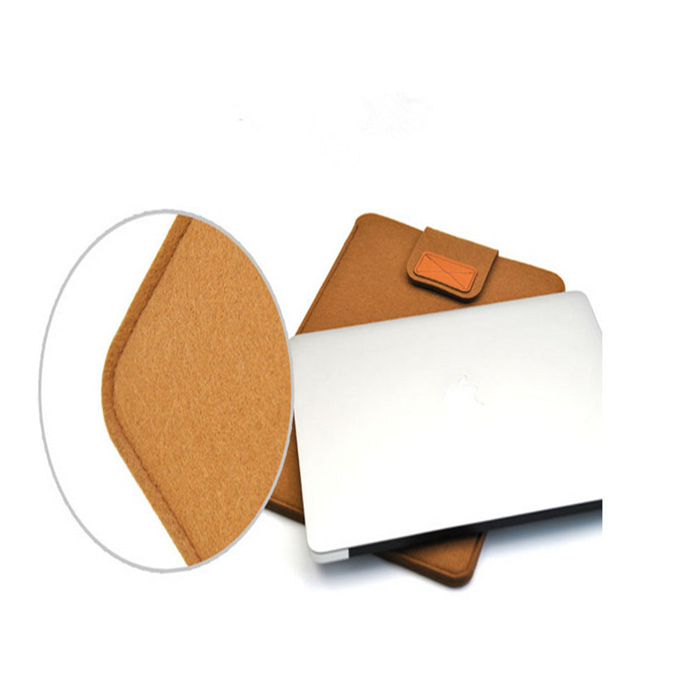 Khaki fabric pouch with white interior on a white background