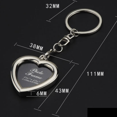 Mini Photo Frame Metal Keychain